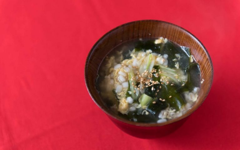 茹で麦で“腸”簡単！中華風たまご雑炊