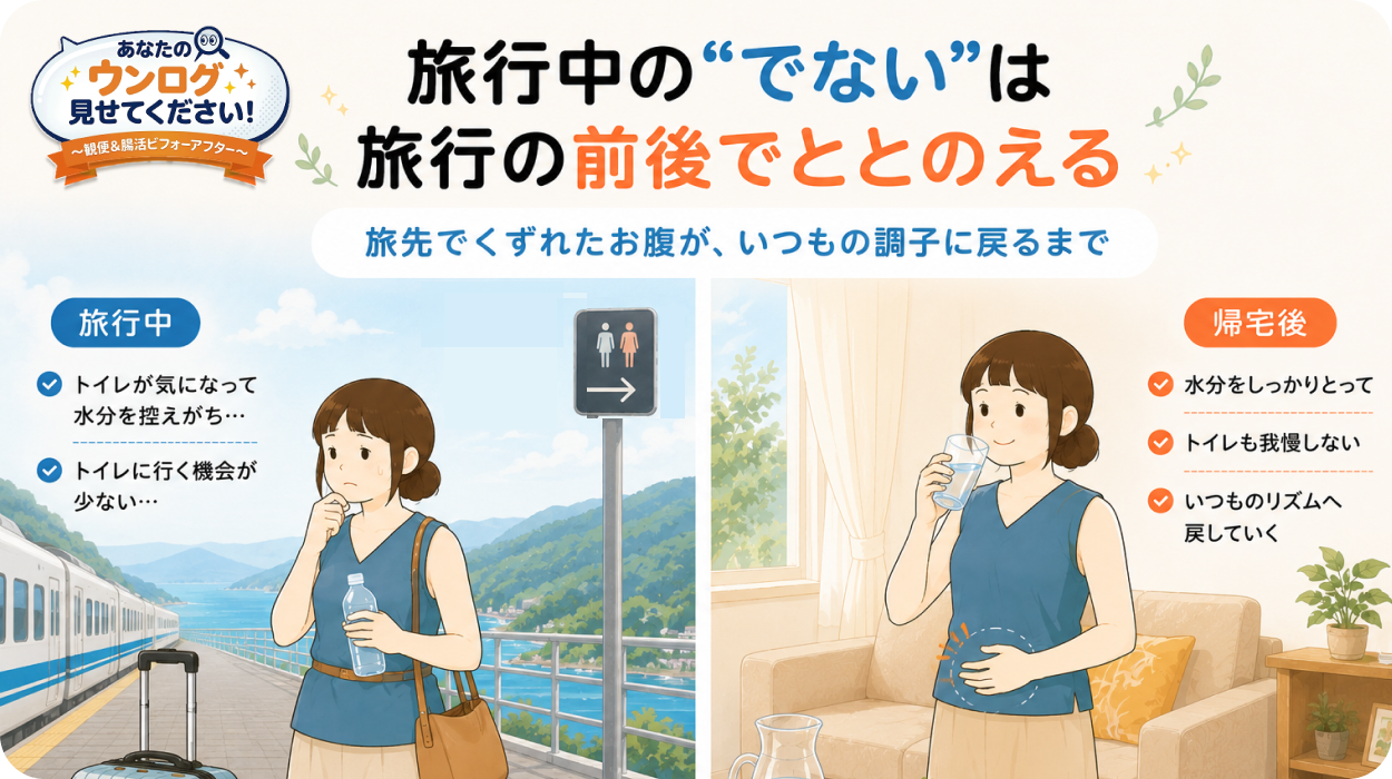 「あなたのウンログ見せてください」vol.18！旅行中、トイレが気になって水分を控えたら…。帰宅後まで続いた“出ない”不調と、戻るまでの記録