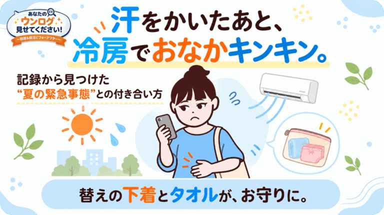 「あなたのウンログ見せてください」vol.22！汗をかいたあと、冷房でおなかがキンキンに。記録から見つけた“夏の緊急事態”との付き合い方